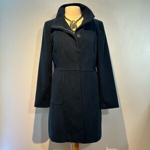 White Stuff teal funnel neck Italian Fabric coat Size 14